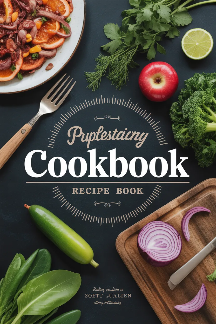 Cookbook recipe book cover design