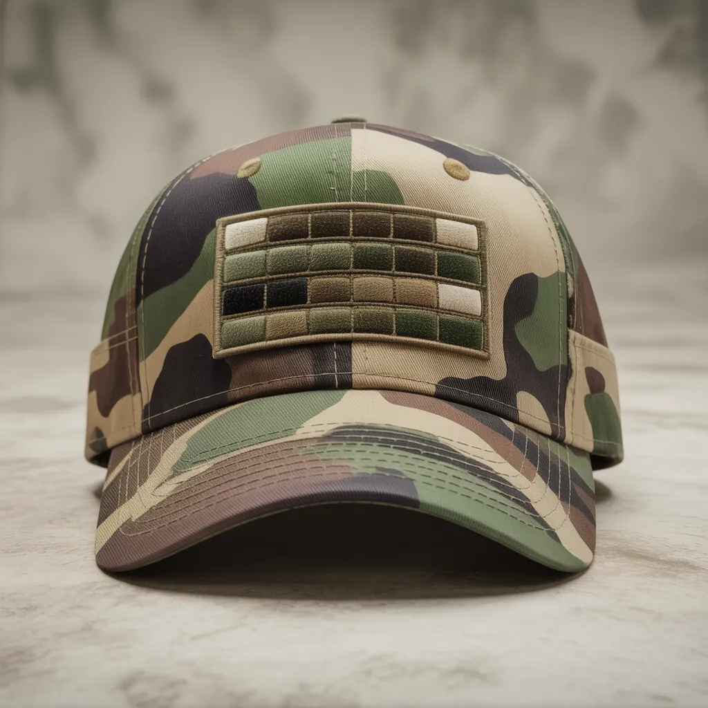 Camouflage military cap mockup