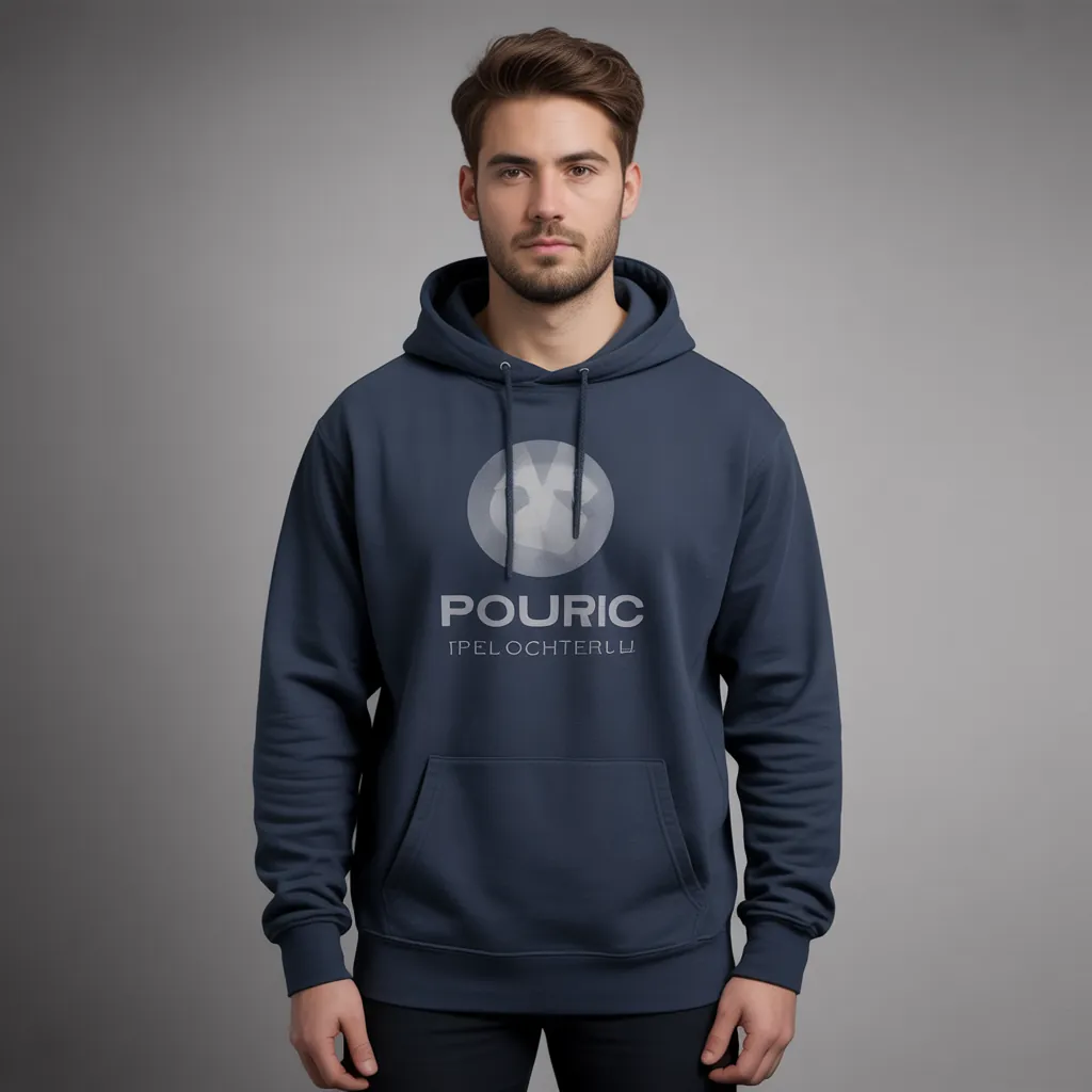 Navy blue classic hoodie mockup
