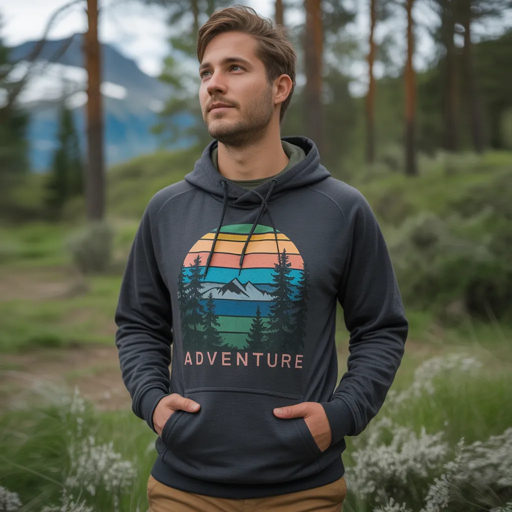 Outdoor hoodie lifestyle mockup