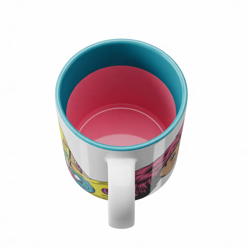 Colored interior mug mockup