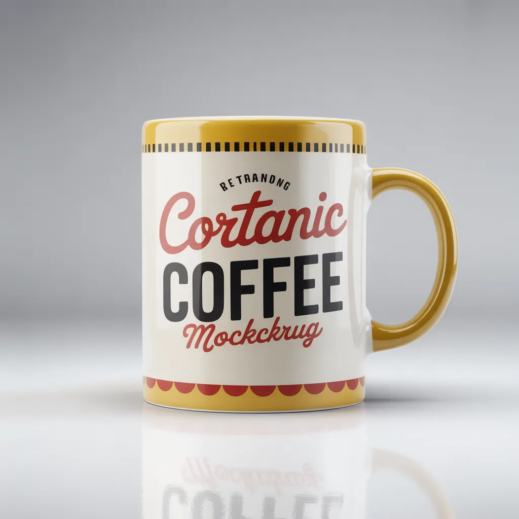 Vintage retro mug mockup