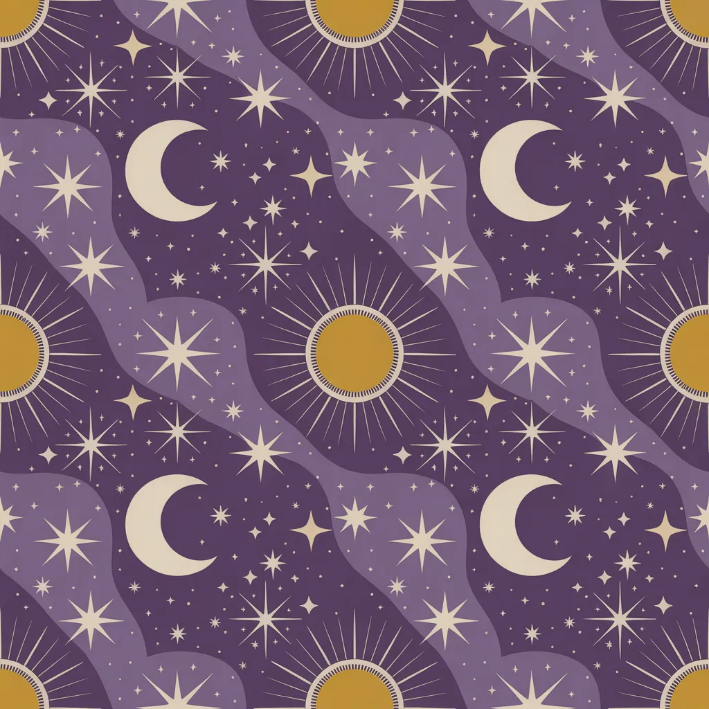 Celestial stars seamless pattern