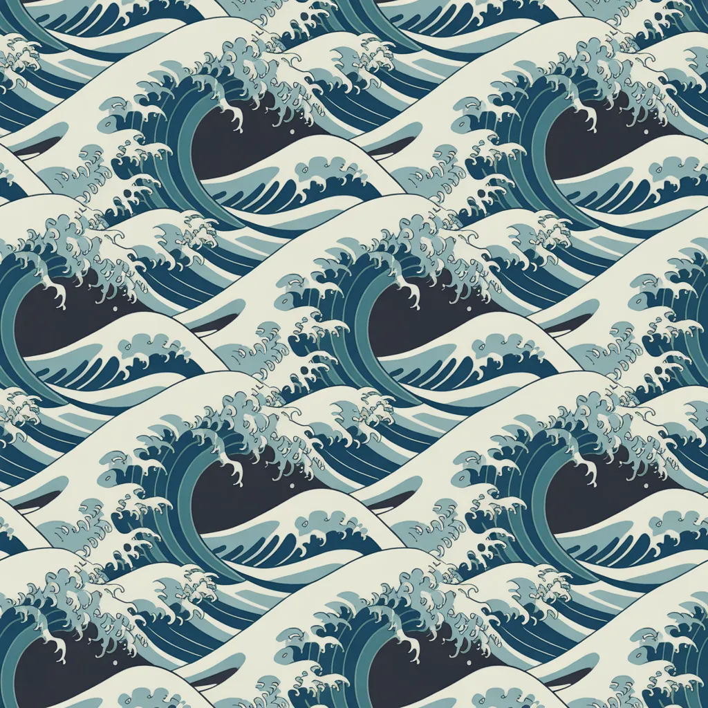 Japanese wave seamless pattern