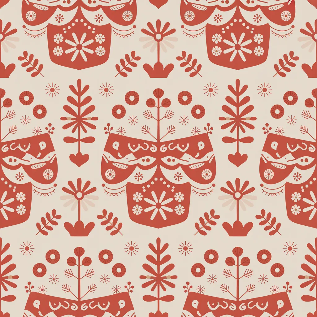 Scandinavian folk pattern design