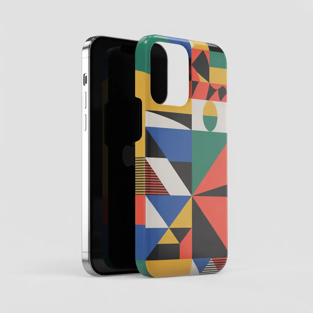 Geometric pattern phone case mockup