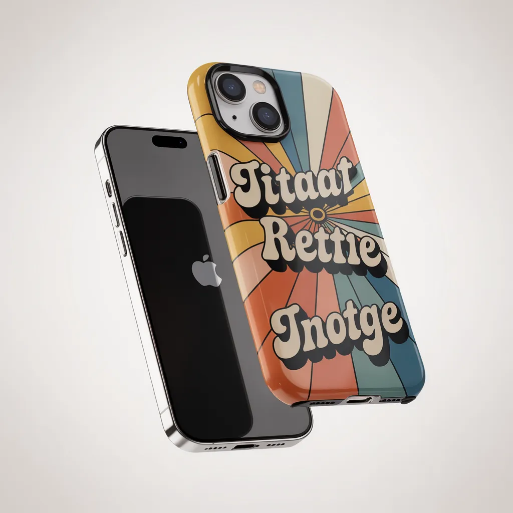 Vintage style phone case mockup