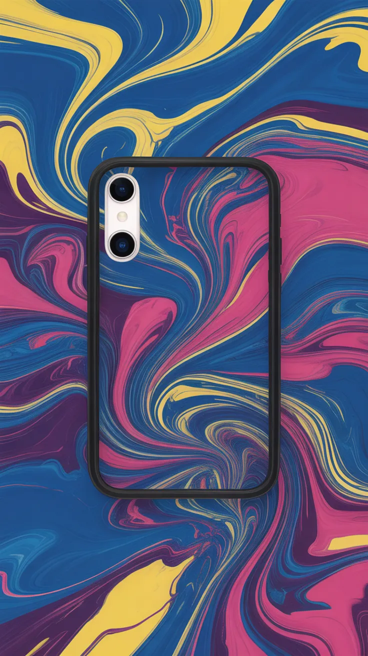 Abstract fluid art phone cover design