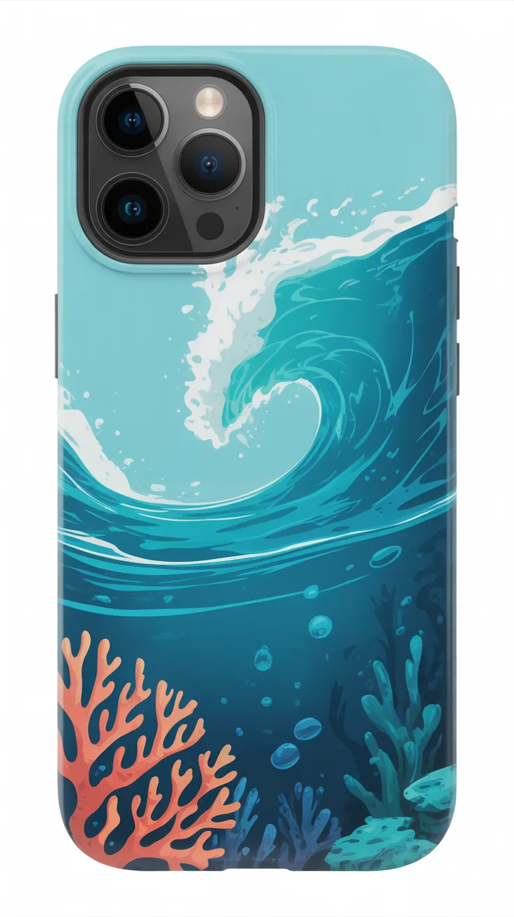 Ocean waves phone cover design