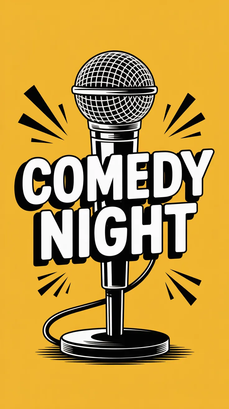 Comedy night show poster design