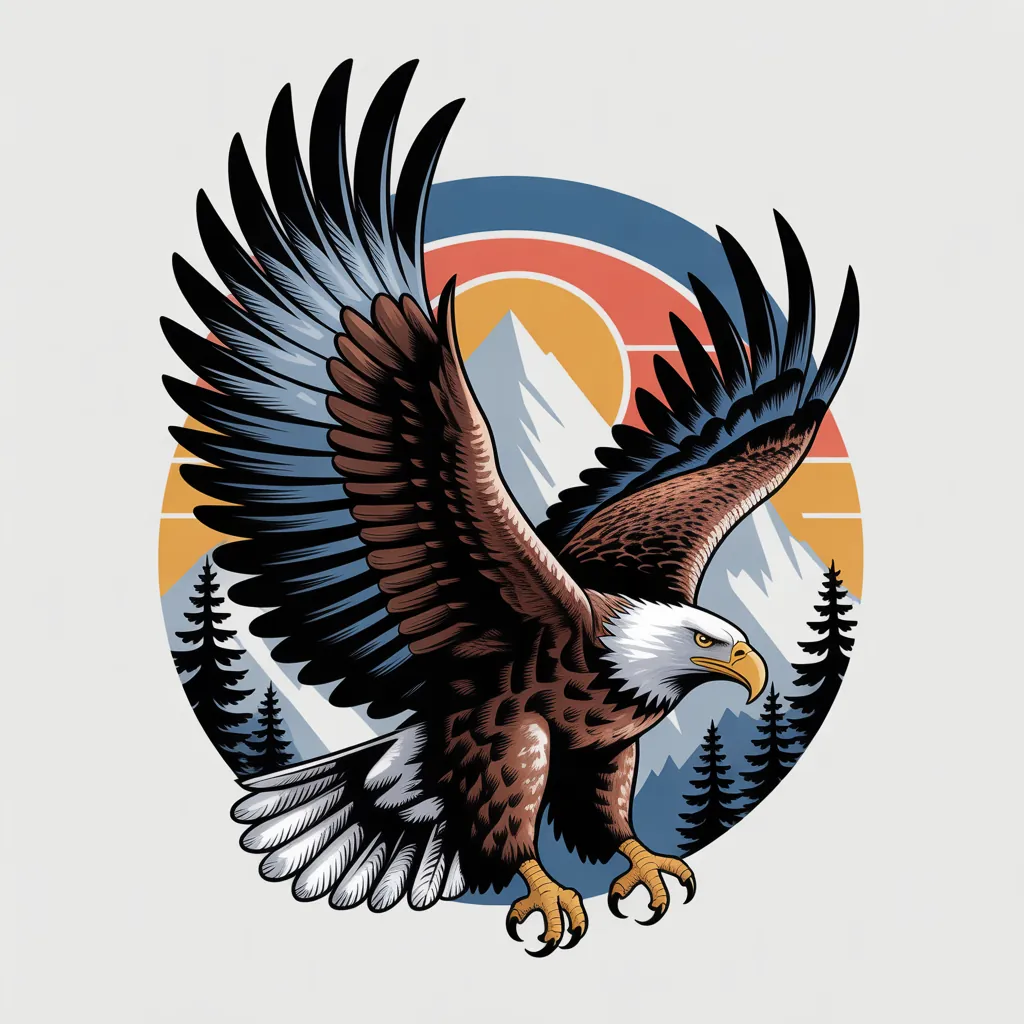 Wildlife eagle t-shirt design illustration